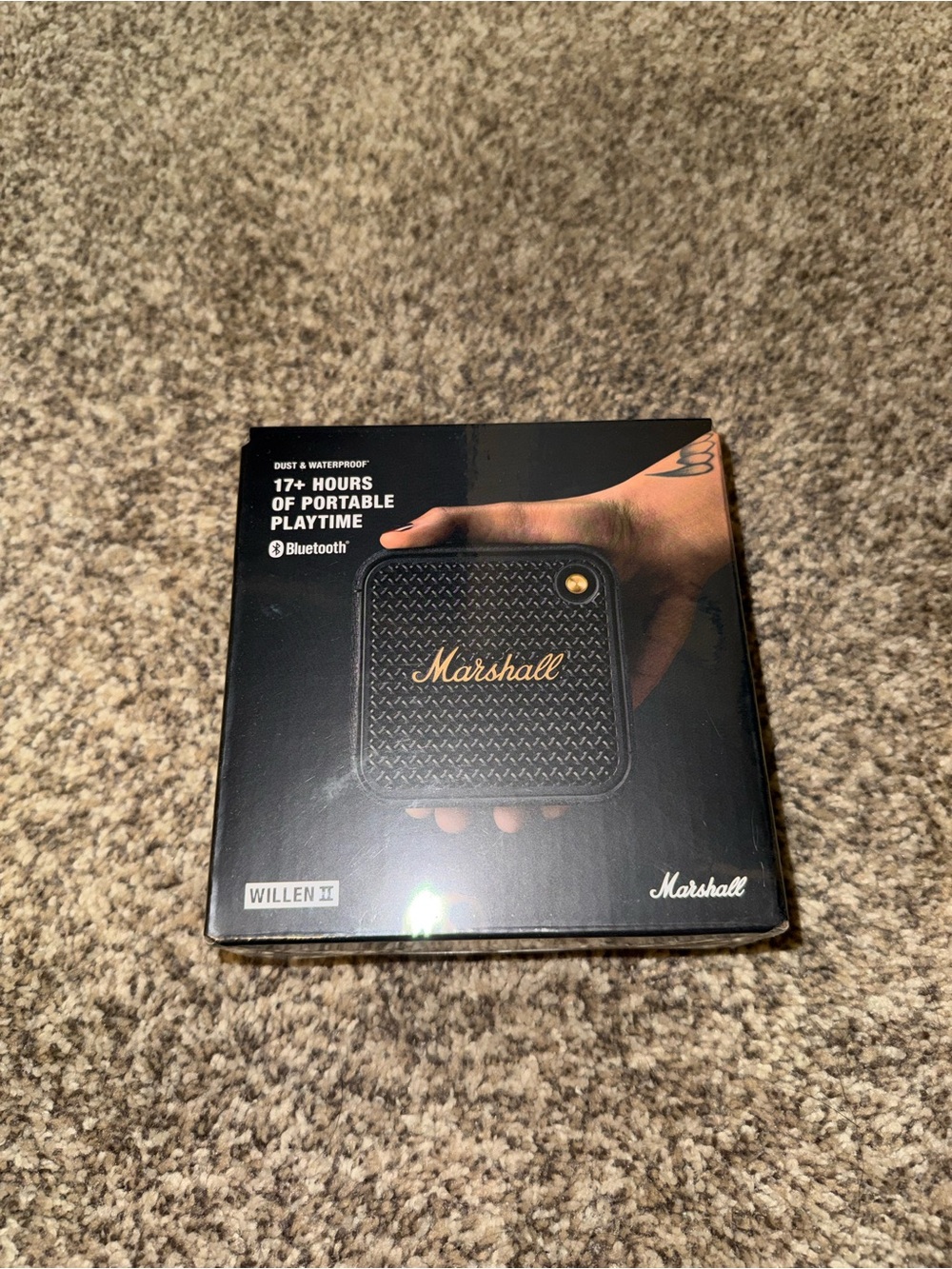 Marshall Willen II Portable Bluetooth Speaker in Black with Gold Accents